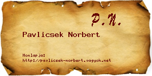 Pavlicsek Norbert névjegykártya